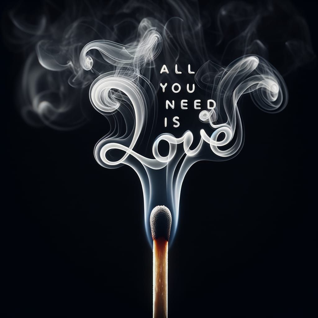 Smoke Forms 'All You Need Is Love' Phrase