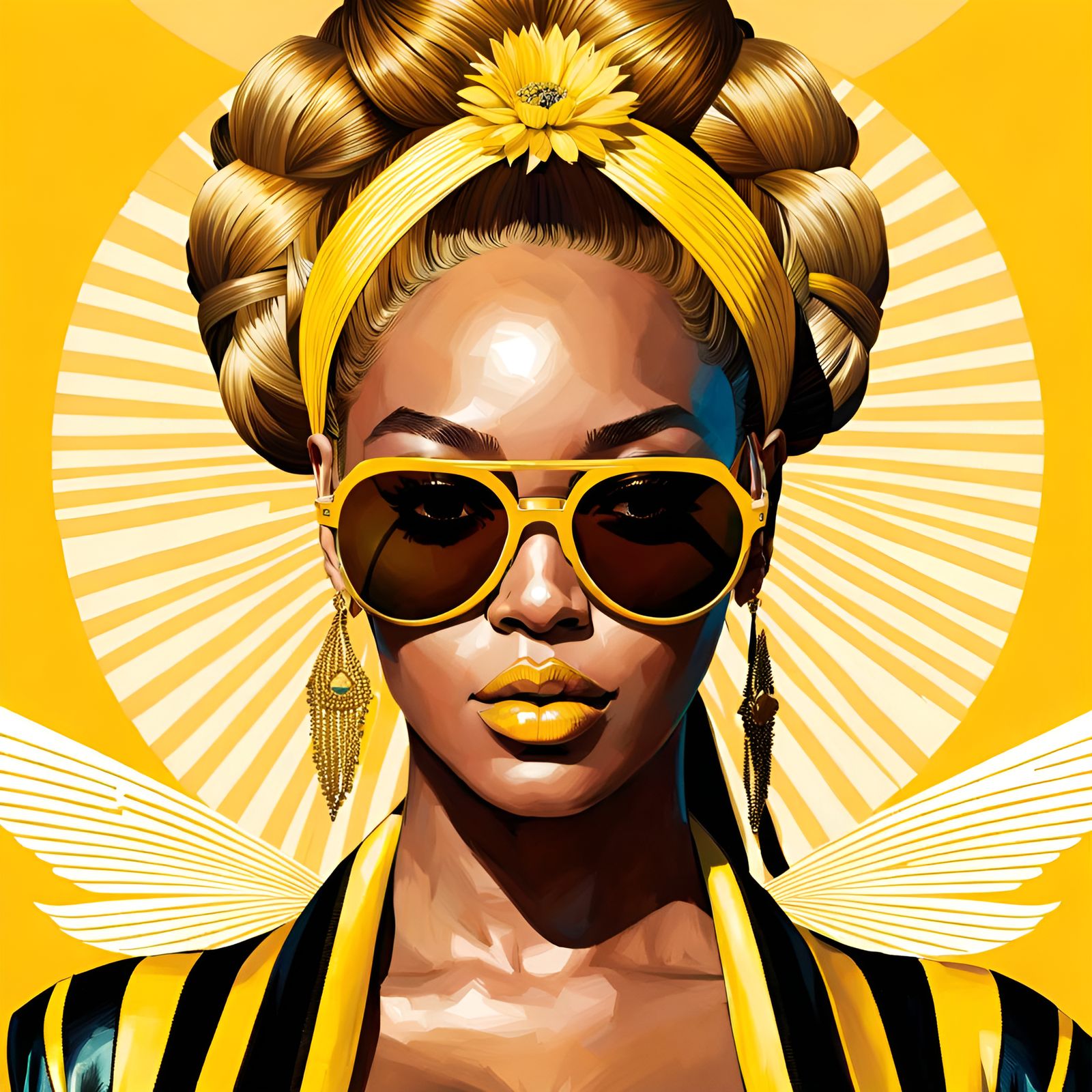 Beyoncé in Yellow and Black: A Digital Portrait