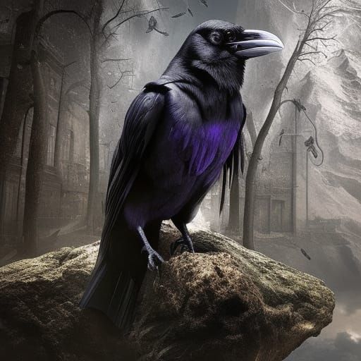 Epic Raven Digital Matte Painting