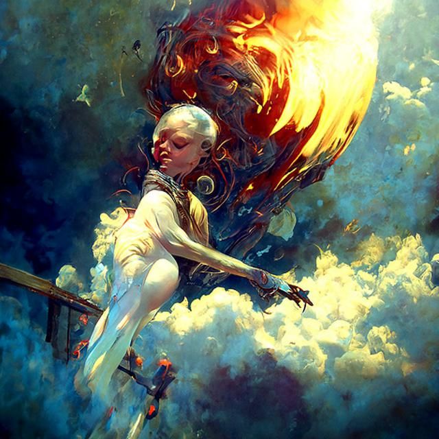 Infernal Stairway to Heaven in Dark Fantasy Style