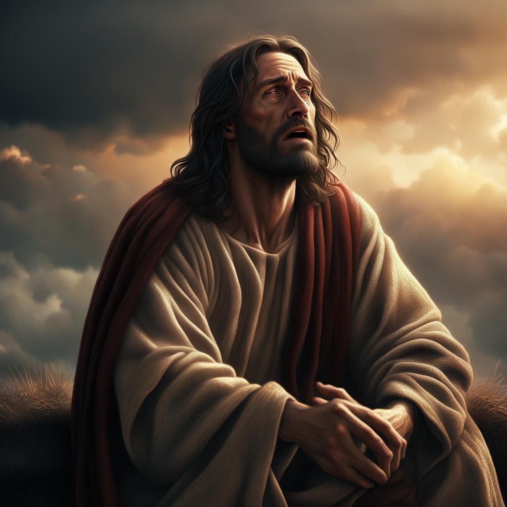 Jesus Crying: Dramatic Digital Matte Painting