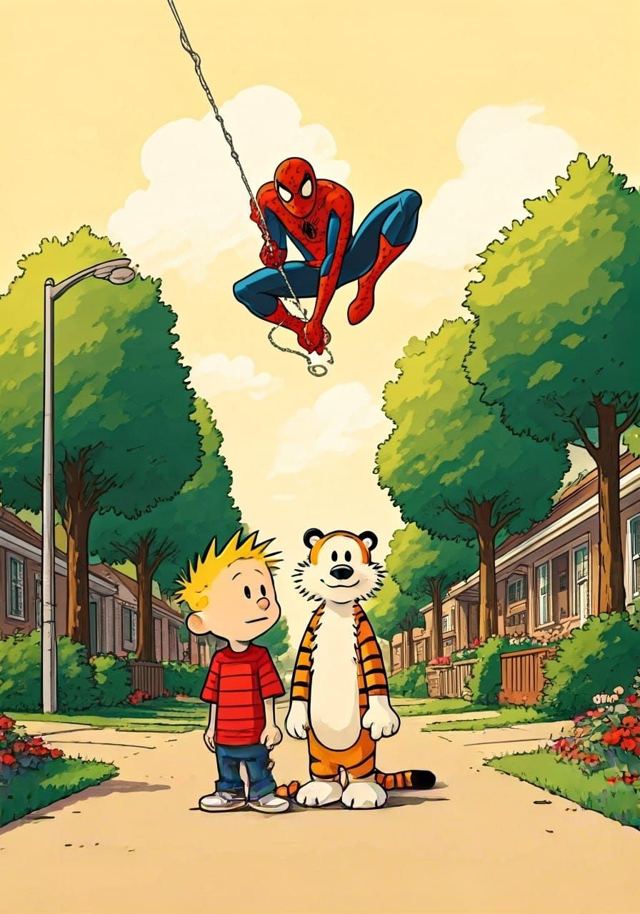 Summer Afternoon in the City with Calvin, Hobbes, and Spider...