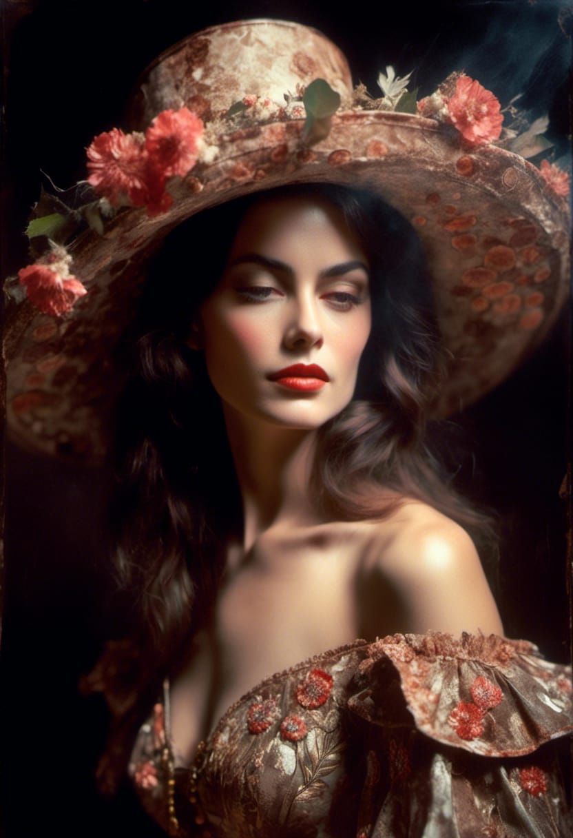 Cowgirl in Embroidered Leathers, Fantasy Art