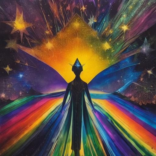 <lora:Starborn1:1.0> Pathway to better Kids Crayon drawings ,surreal child's drawing Of a sad, gloomy, Goth Girl, wearin...