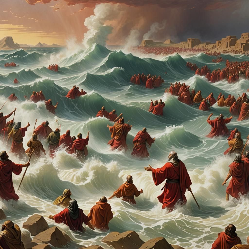 Moses Parts the Red Sea Miracle