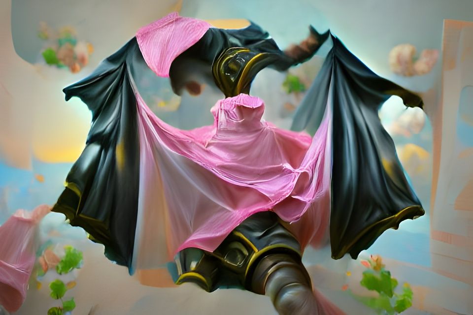 Batman in Pink Chiffon: Hyperdetailed Oil Painting