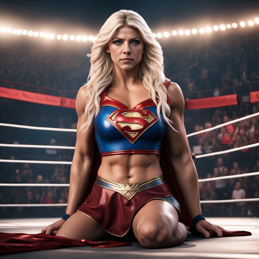 Alexa Bliss as Supergirl: Detailed Fantasy Art