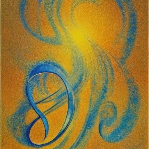 Golden Calligraphic 'Happy Birthday' in Swirling Ink