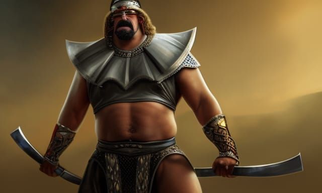 Fantasy Wrestler God of Entertainment in Matte Painting