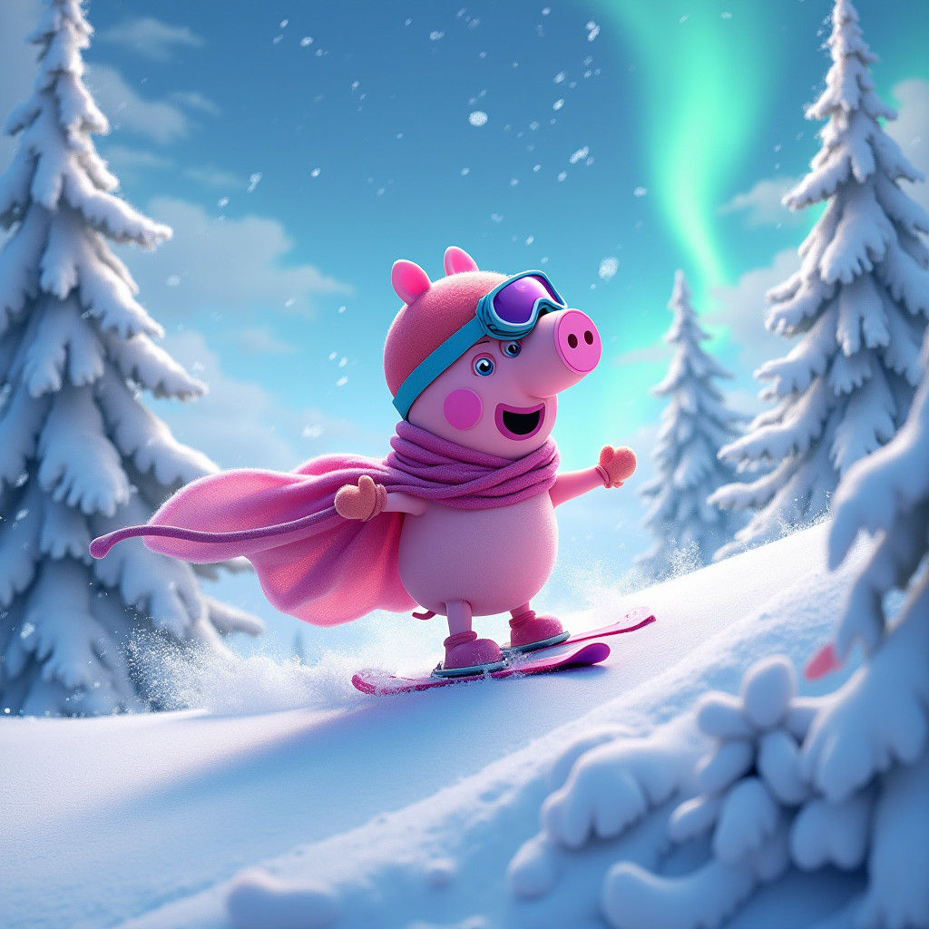 Pepa Pig Skiing in Winter Wonderland