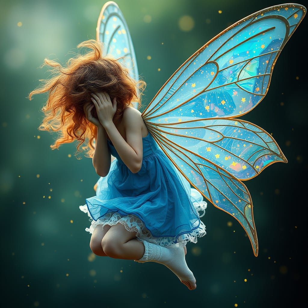 Whimsical Fairy with Iridescent Wings