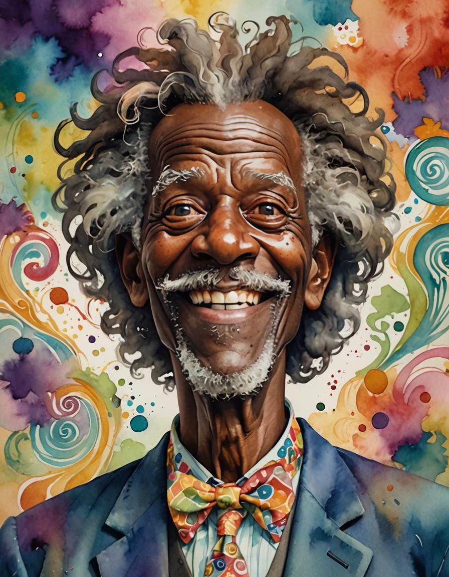 Whimsical Old Gentleman with Goofy Expression