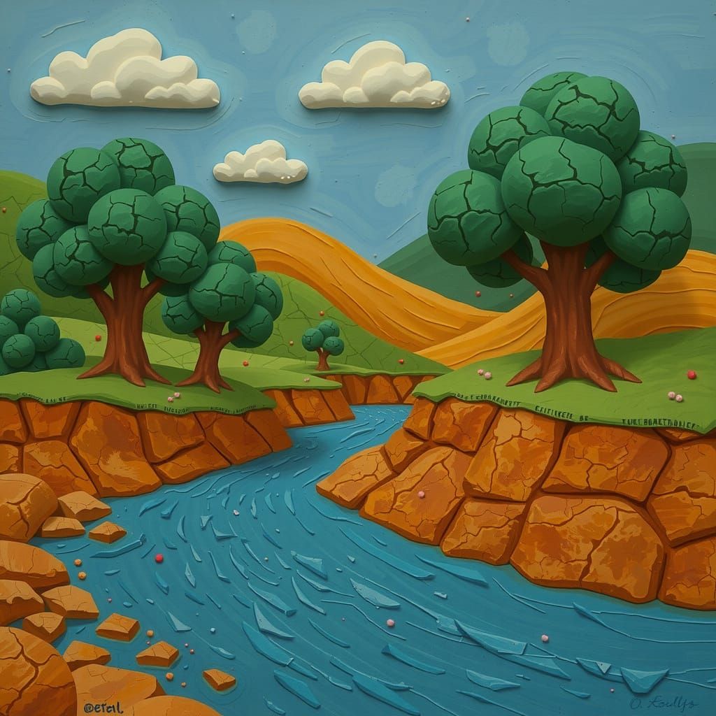 Expressive Clay Sculpture in Earthy Tones