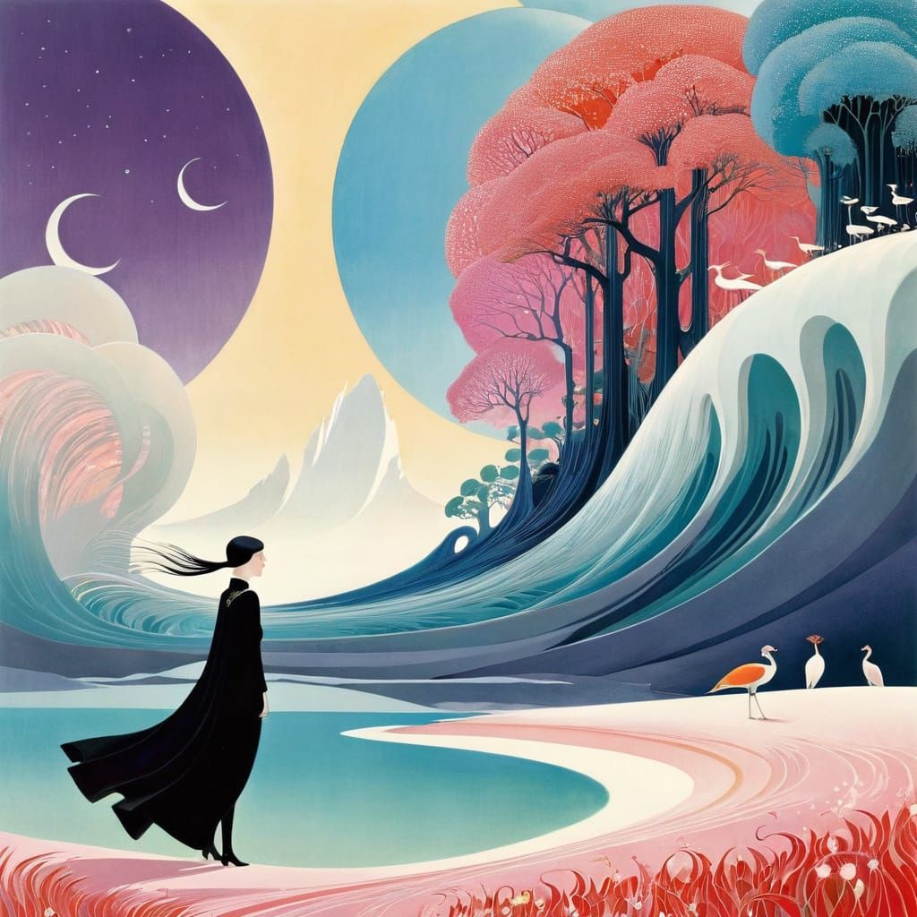 Surreal Decorative Illustration in Organic Style