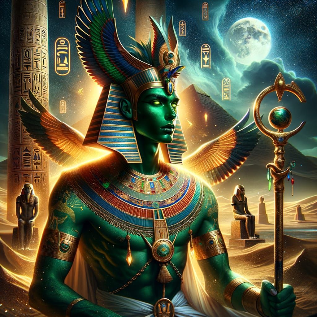 Egyptian God of Resurrection and Fertility in Royal Regalia