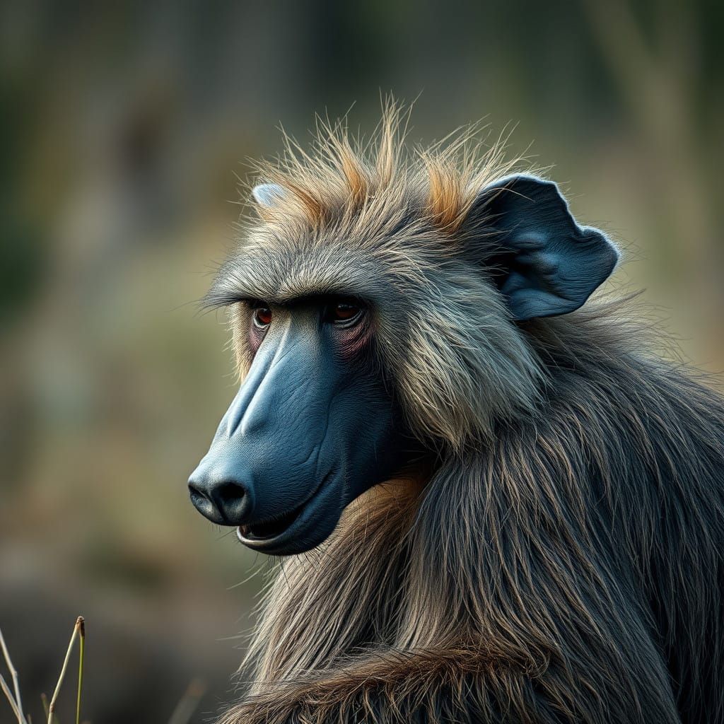 Intricately Detailed Hyperrealistic Baboon Portrait