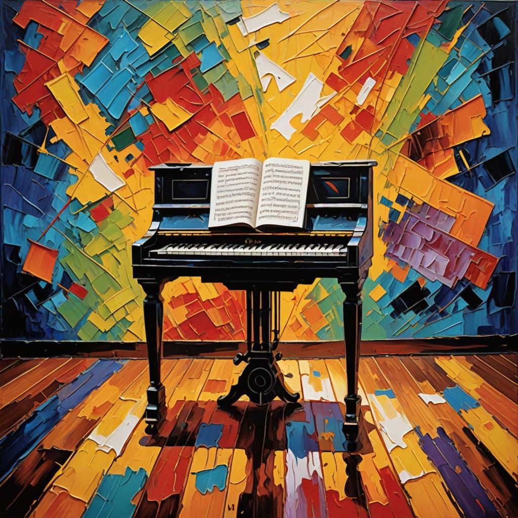 Warm Morning Light in a Dimly Lit Room with Expressive Brush...