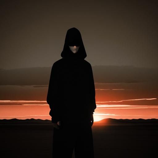 Solitary Figure in Dramatic Desert Landscape