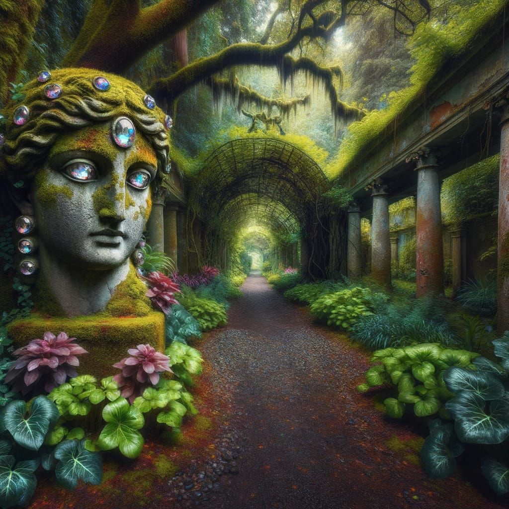 Ancient Palace Garden with Overgrown Path