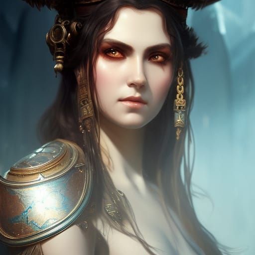 Barbarian Bard Portrait in Dark Fantasy Style