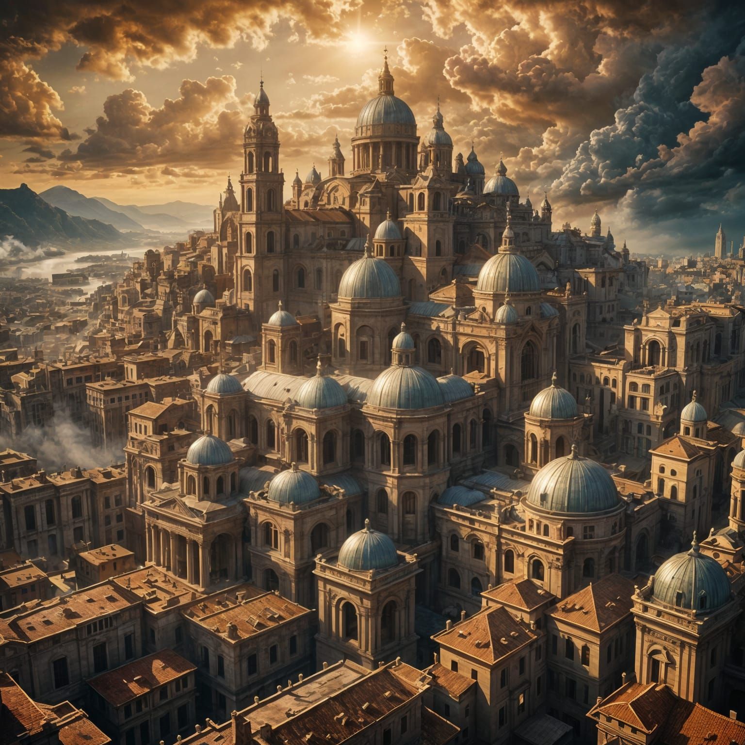 Epic High Fantasy Roman City in Cinematic Style