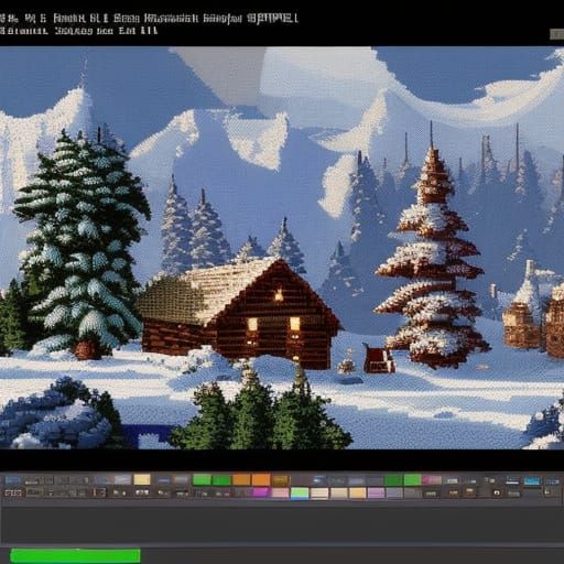Snowy Mountain in 32-Bit Pixel Art