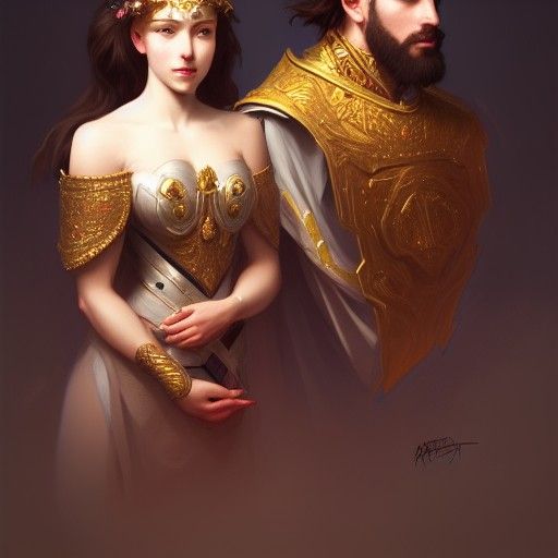 Royal Portrait in Hyperdetailed Art Nouveau Style