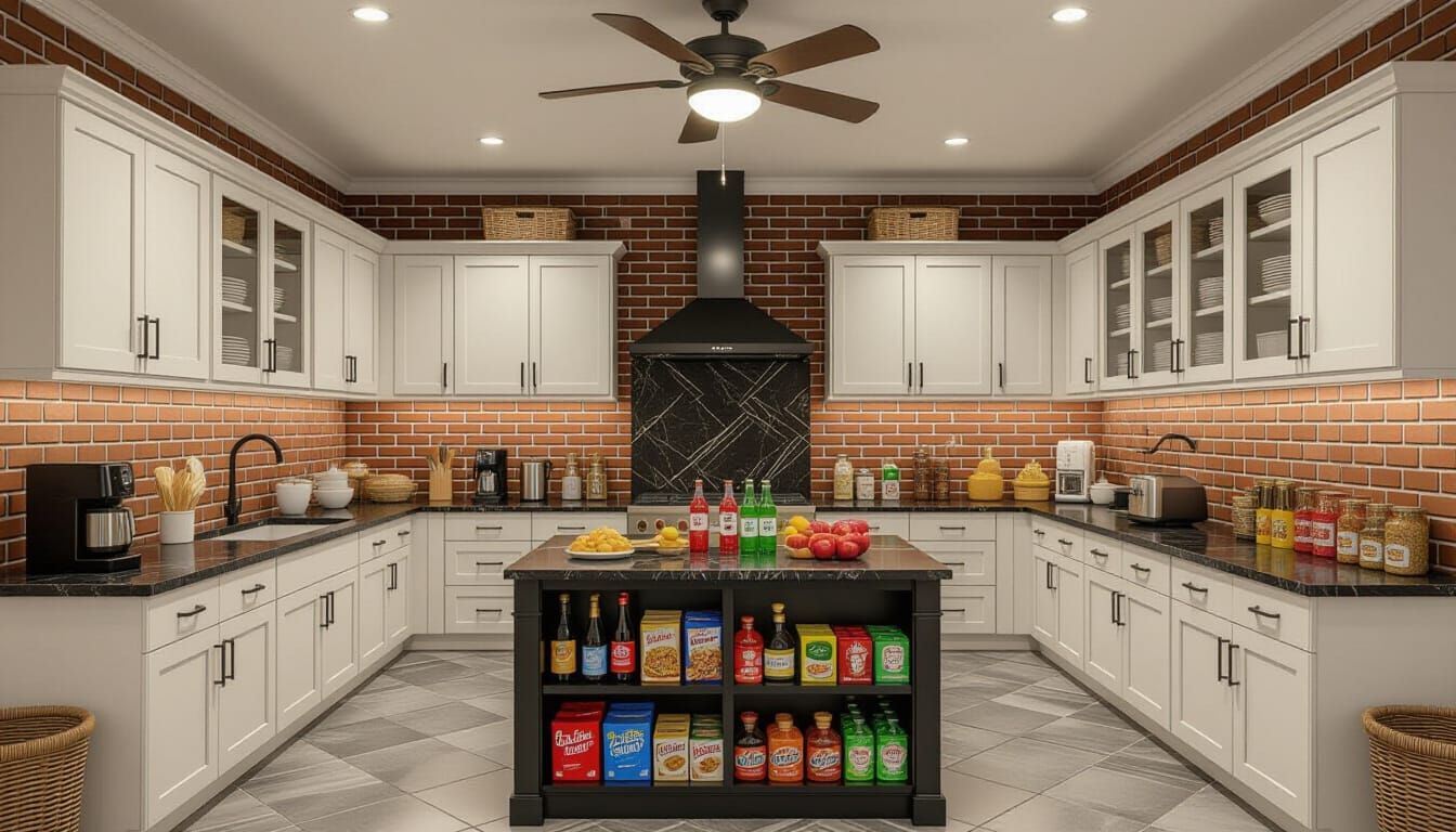 Victorian Storage Room with Marble Island