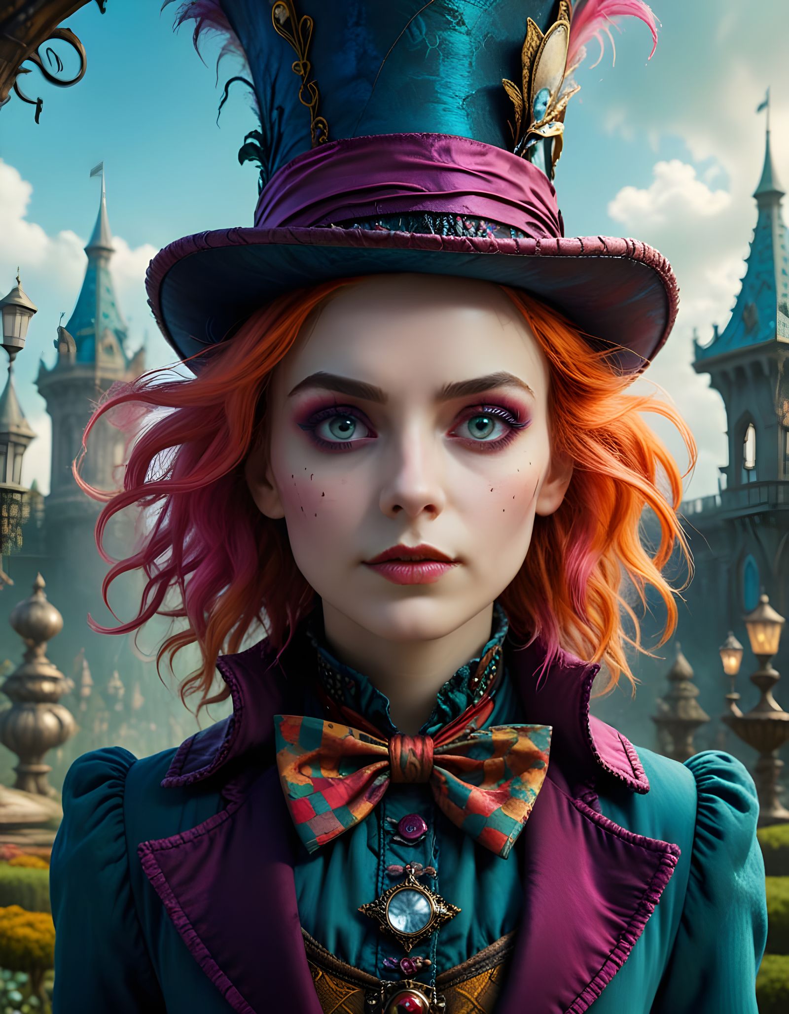 Whimsical Mad Hatter's Daughter Concept Art