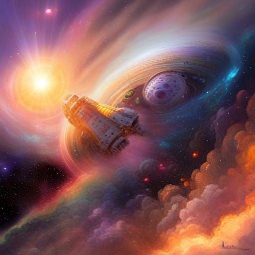 Spaceship Crash Landing on Alien Planet