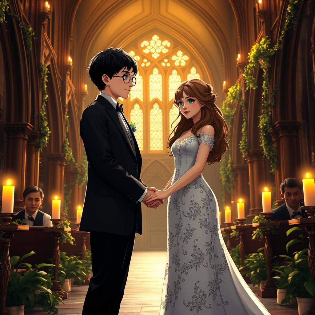 Gothic Romance in Elegant Hogwarts Wedding