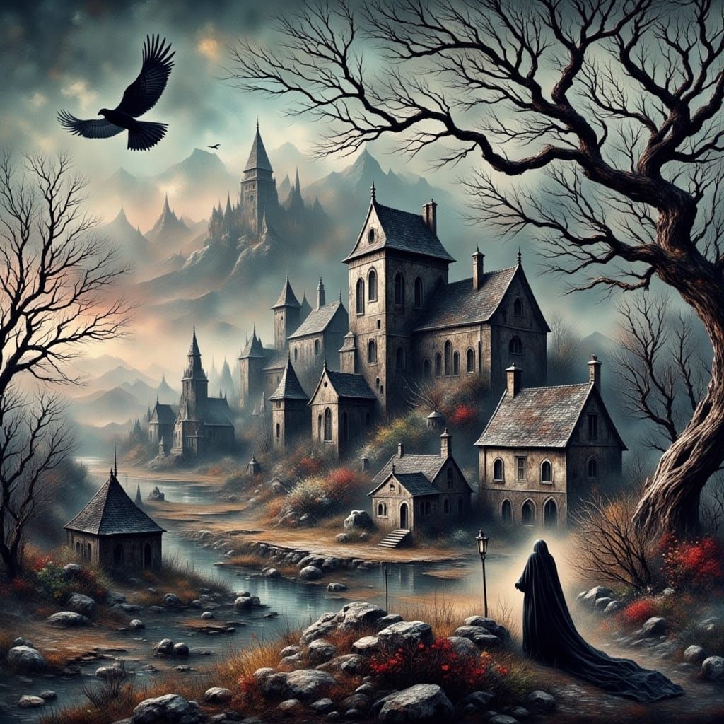 Dark fantasy landscape