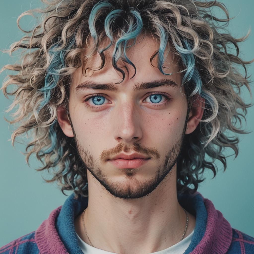 90s Manga Portrait with Vaporwave Colors