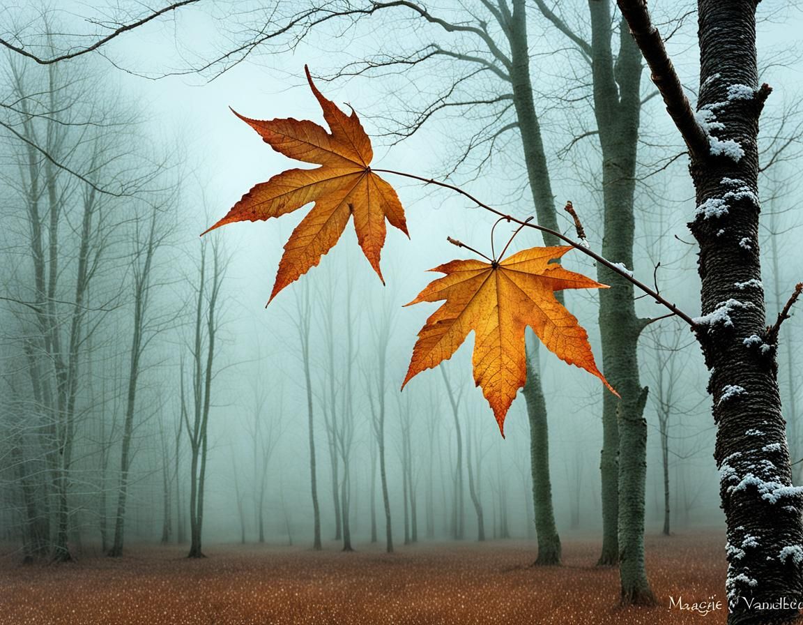 Autumn Leaves Fall in First Frost