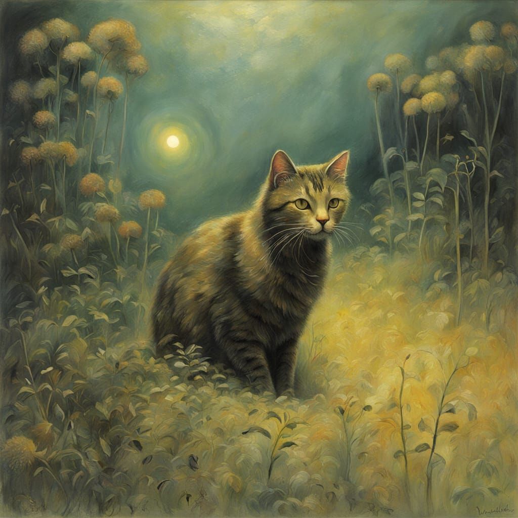 Surrealist Cat in Neo-Expressionist Style