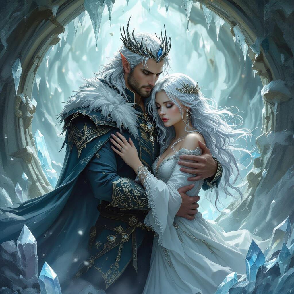 Fae King Carries Princess to Crystal Healing Chamber