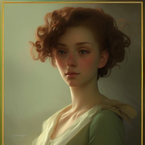 Detailed Portrait of a Red-Haired Girl