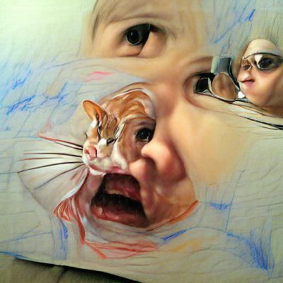 Frightened Perspective of Mother in Hyperrealism