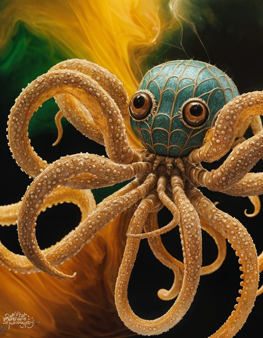 Eldritch Spider Octopus Portrait in Hyperreal Style