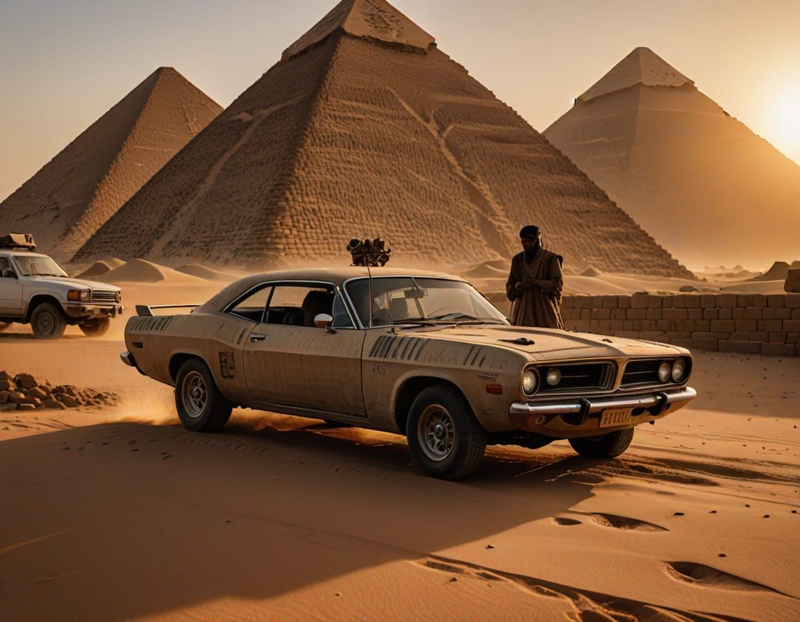 Egyptian Man Carves 1970 Barracuda Sculpture Near Pyramids