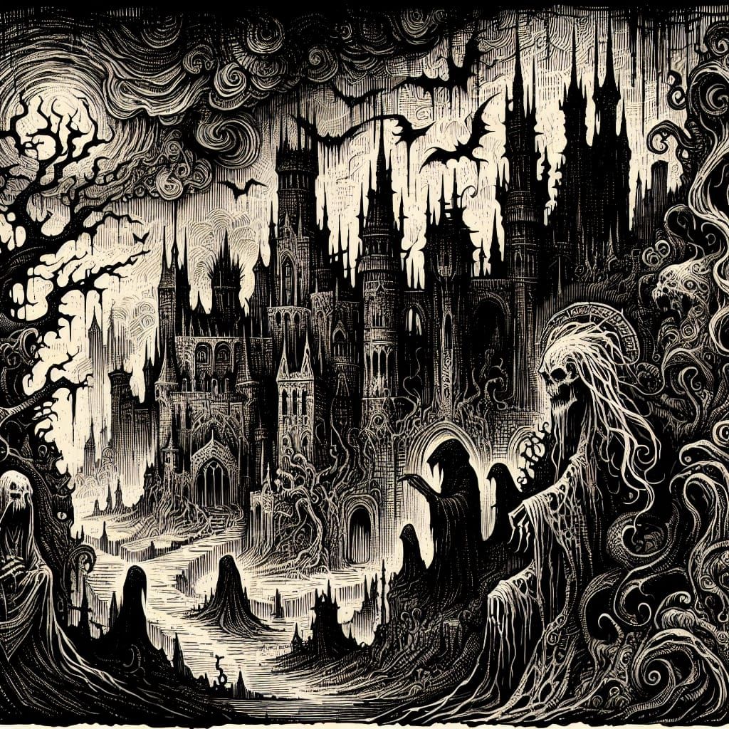 Ethereal Gothic Reverie in Dark Fantasy Style