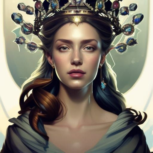 Detailed Portrait of a Queen with Crown