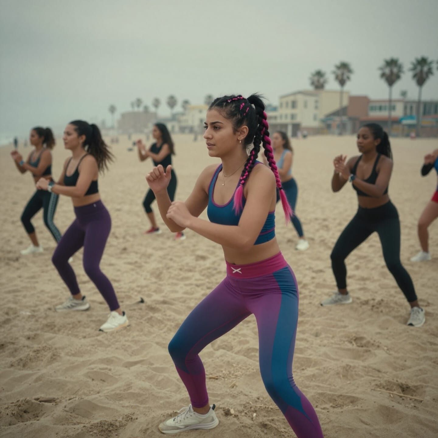 Punk Girl's HIIT Class on Venice Beach