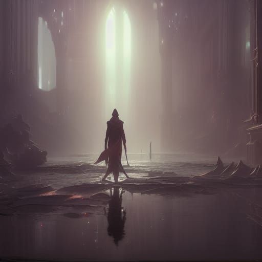 Dark Fantasy Figure with Dynamic Lighting