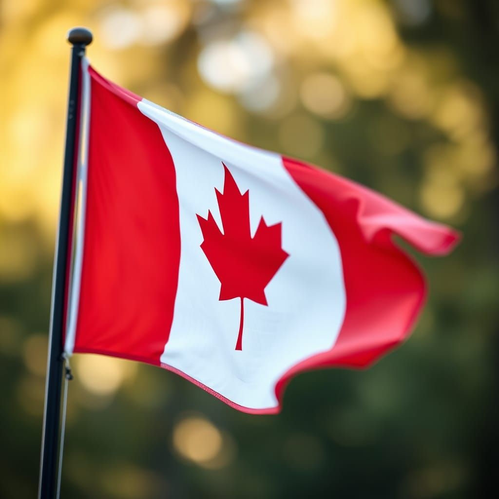 Canadian Flag Waving, High-Definition Photography