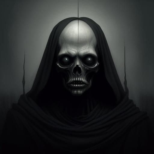 Eerie Humanoid Portrait in Surreal Style