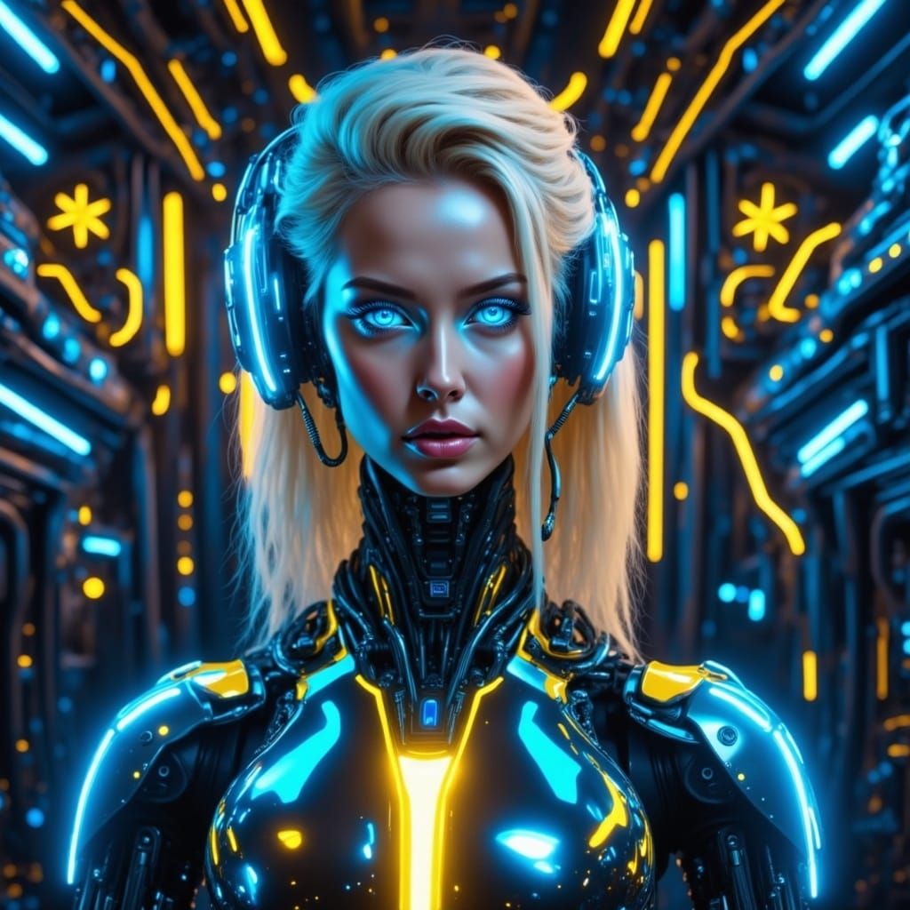 Cyberpunk Goddess in a Futuristic Dreamscape