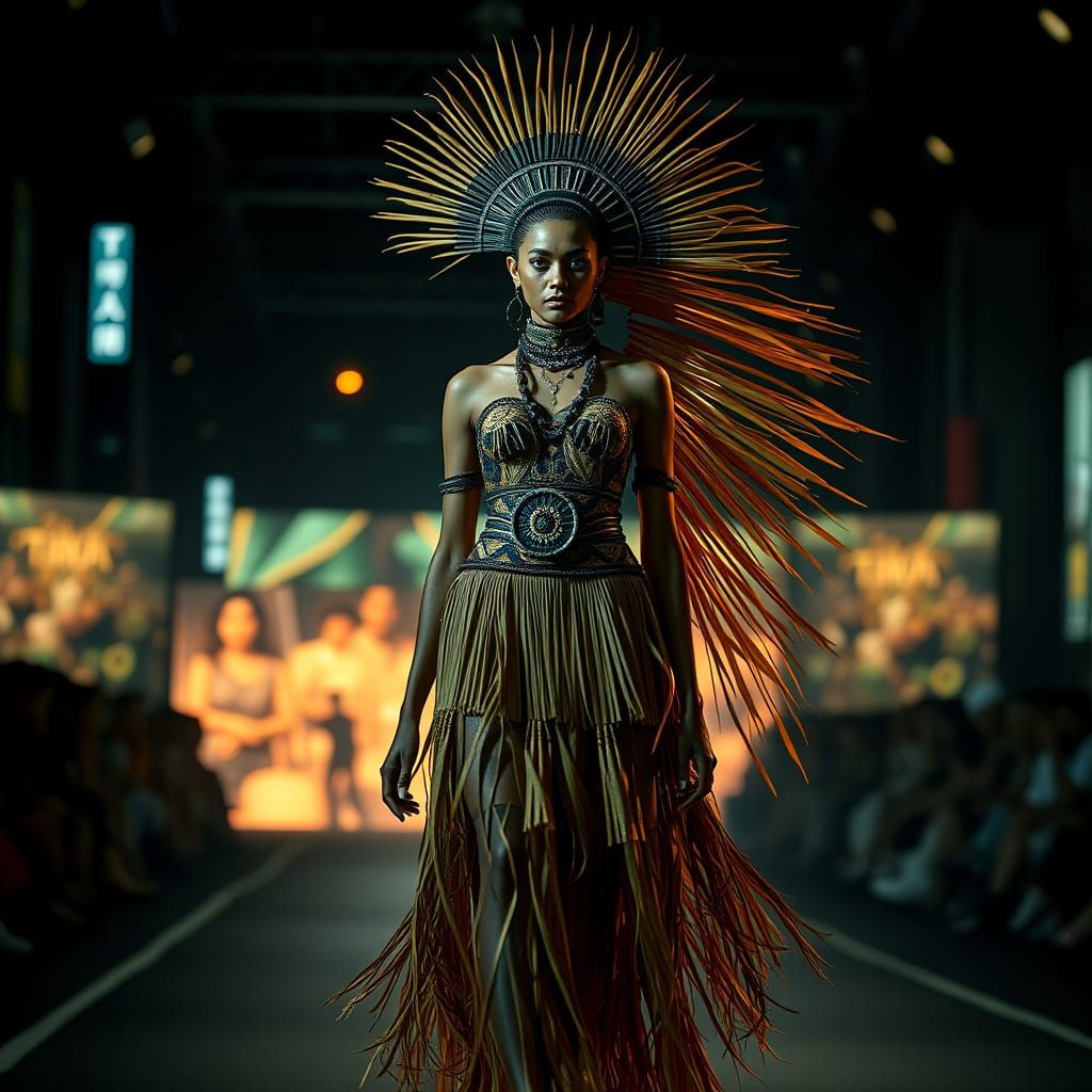 Tikbalang Fashion Model in Woven Couture