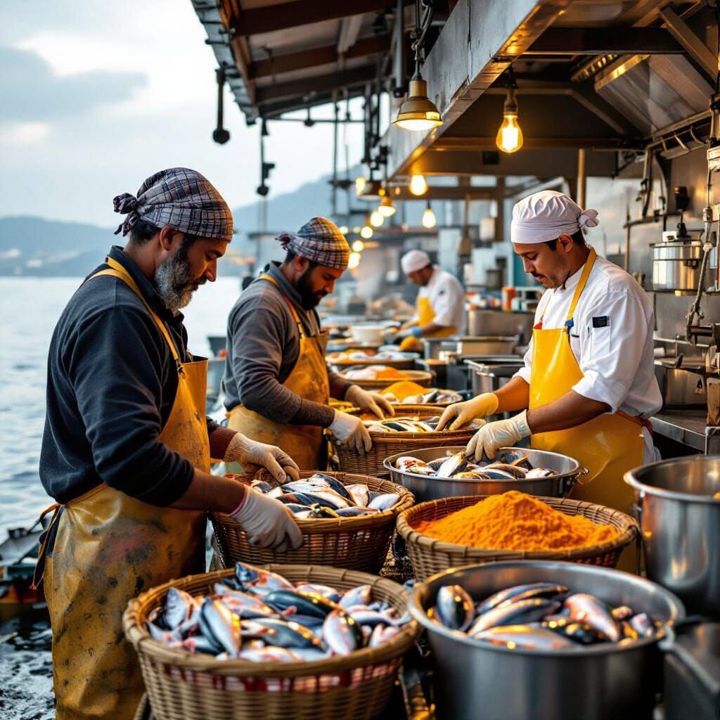 Vibrant Fish Processing: From Catch to Cuisine