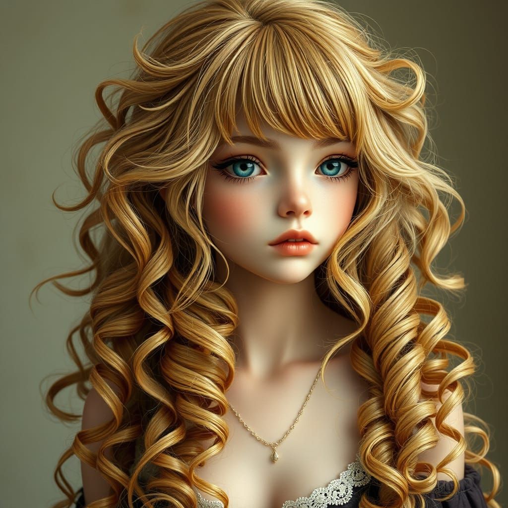 Romantic Curly Hairstyle Inspired by Art Nouveau